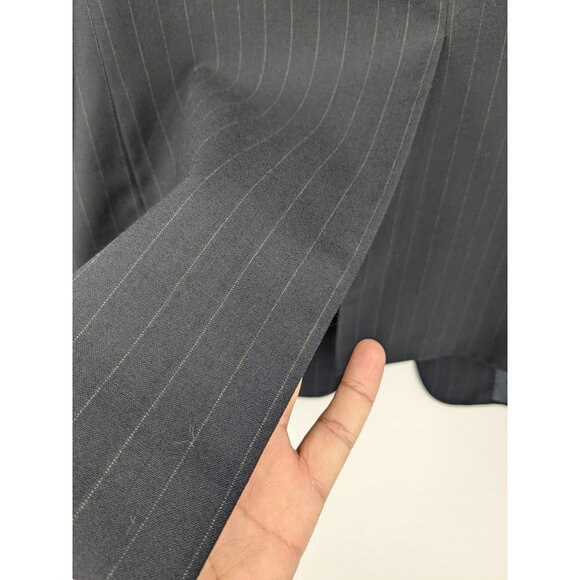 Jeffrey Banks Pinstriped 100% Wool Blazer Jacket Men Size 46L Two Button Office - Picture 4 of 13